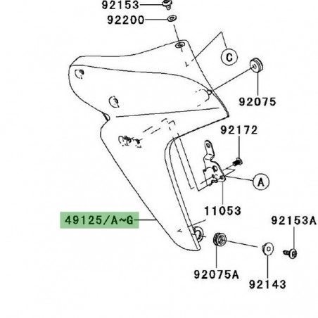 Écope de radiateur gauche Kawasaki Er-6n (2006-2008) | Moto Shop 35