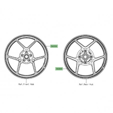 Liserés de jante d'origine Kawasaki Er-6n (2015-2016) | Moto Shop 35