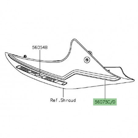 Autocollant écope Kawasaki Er-6n (2016) | Moto Shop 35