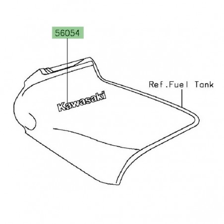 Autocollant "Kawasaki" réservoir Kawasaki Er-6n (2012) | Moto Shop 35