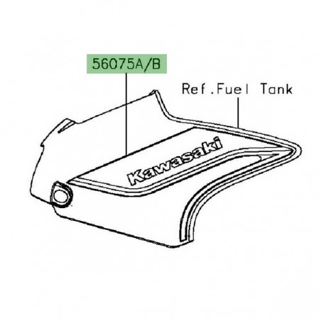 Autocollant "Kawasaki" réservoir Kawasaki Er-6n (2016) | Moto Shop 35