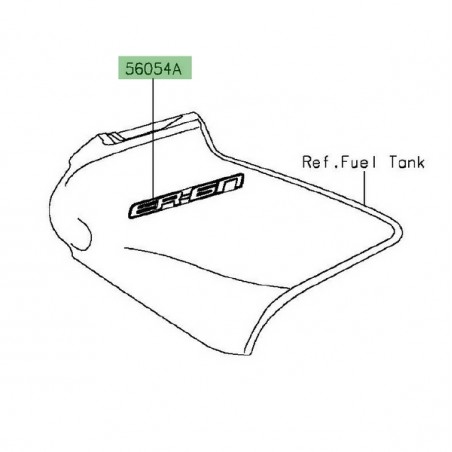 Autocollant "Er-6n" réservoir Kawasaki Er-6n (2013-2015) | Moto Shop 35