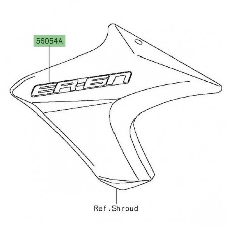 Autocollant "Er-6n" écope latérale Kawasaki Er-6n (2012) | Moto Shop 35