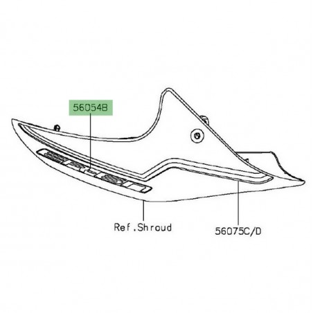Autocollant "Er-6n" écope latérale Kawasaki Er-6n (2016) | Moto Shop 35