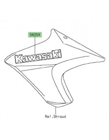 Autocollant "Kawasaki" écopes latérales Kawasaki Er-6n (2013-2015) | Moto Shop 35