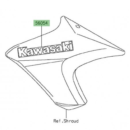 Autocollant "Kawasaki" écopes latérales Kawasaki Er-6n (2013-2015) | Moto Shop 35