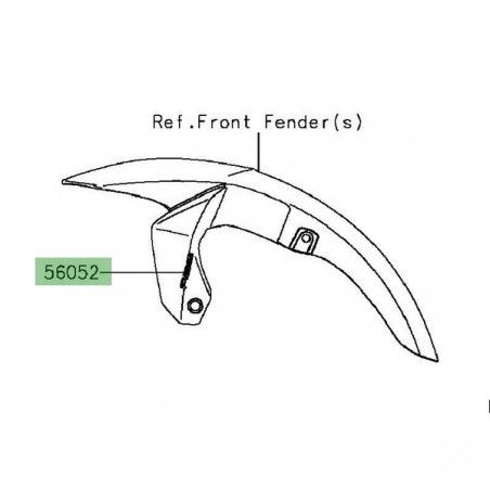 Autocollant "ABS" garde-boue avant Kawasaki Er-6n (2012-2016) | Moto Shop 35