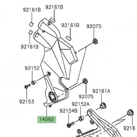 Cache pivot gauche Kawasaki Er-6n (2012-2016) | Réf. 140920738
