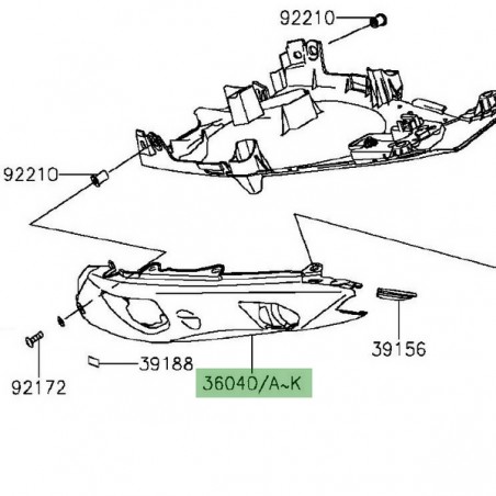 Coque arrière gauche peinte Kawasaki Er-6n (2012-2016) | Moto Shop 35