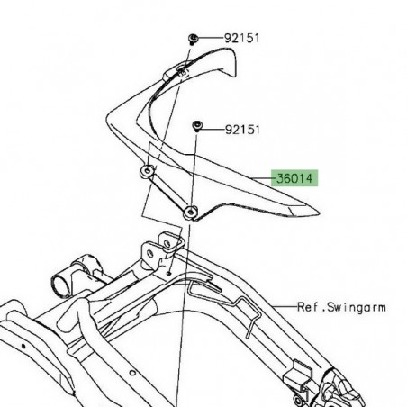 Garde-boue arrière Kawasaki Er-6n (2012-2016) | Réf. 360140552