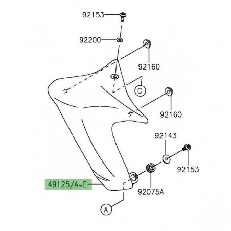 Écope de radiateur gauche peinte Kawasaki Er-6n (2012-2016) | Moto Shop 35