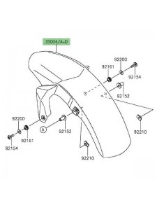 Garde-boue avant peint Kawasaki Er-6n (2012-2016) | Moto Shop 35