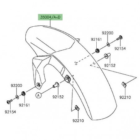 Garde-boue avant peint Kawasaki Er-6n (2012-2016) | Moto Shop 35