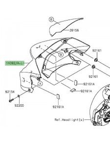 Tête de fourche peinte Kawasaki Er-6n (2012-2016) | Moto Shop 35