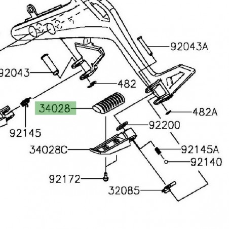 Caoutchouc repose-pieds Kawasaki Er-6n (2012-2016) | Réf. 340280133