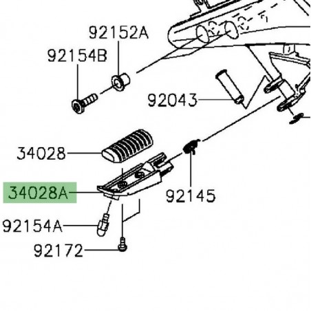 Repose-pieds avant gauche Kawasaki Er-6n (2012-2016) | Réf. 340280327