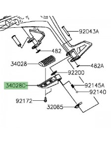 Repose-pieds arrière gauche Kawasaki Er-6n (2012-2016) | Réf. 340280314