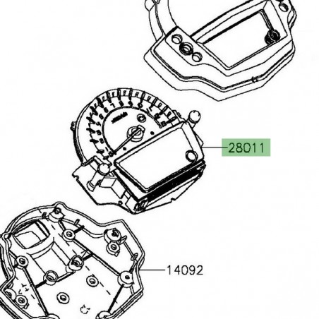 Compteur seul Kawasaki Er-6n ABS (2012-2016) | Réf. 280110636