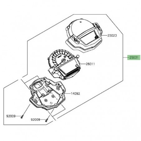 Ensemble compteur Kawasaki Er-6n ABS (2012-2016) | Réf. 250310628