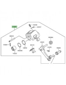 Étrier de frein arrière Kawasaki Er-6n (2012-2016) | Réf. 430800085DJ