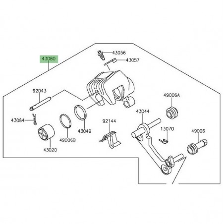 Étrier de frein arrière Kawasaki Er-6n (2012-2016) | Réf. 430800085DJ