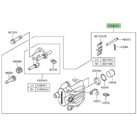 Étrier de frein avant Kawasaki Er-6n (2012-2016), avec ou sans ABS | Moto Shop 35