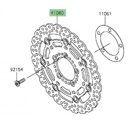 Disque de frein avant Kawasaki Er-6n (2012-2016), sans ABS | Réf. 41080016132L
