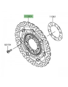 Disque de frein avant gauche Kawasaki Er-6n ABS (2012-2016) | Réf. 41080016332L