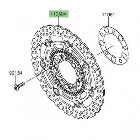 Disque de frein avant gauche Kawasaki Er-6n ABS (2012-2016) | Réf. 41080068032L
