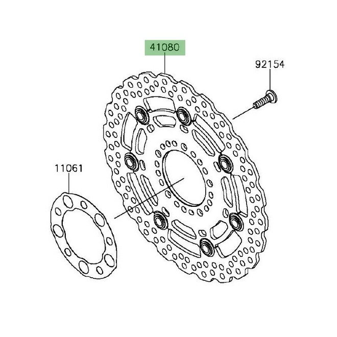 Disque de frein avant droit Kawasaki Er-6n ABS (2012-2016) | Réf. 41080016132L