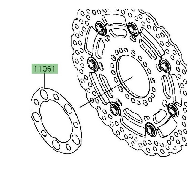Joint disque de frein avant Kawasaki 110610451 | Moto Shop 35