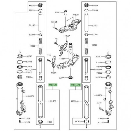Ensemble fourche Kawasaki Er-6n (2012-2016) | Moto Shop 35