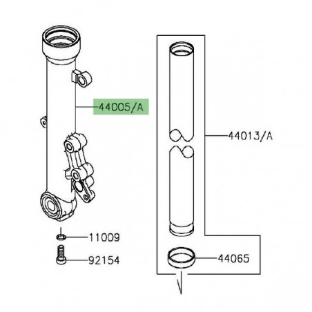 Fourreau de fourche gauche Kawasaki Er-6n ABS (2016) | Réf. 44005010932A