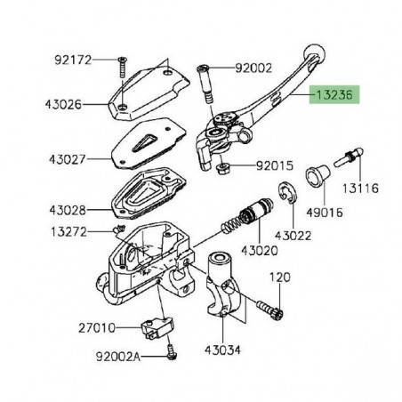 Levier de frein avant Kawasaki Er-6n (2012-2016) | Réf. 132360169