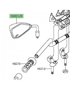 Rétroviseur gauche Kawasaki Er-6n (2012-2016) | Moto Shop 35