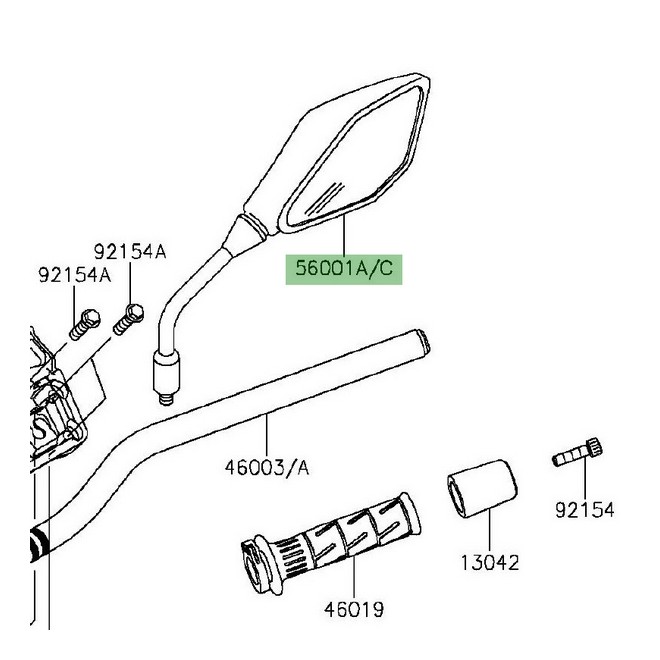 Rétroviseur gauche Kawasaki Er-6n (2012-2016) | Moto Shop 35
