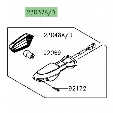 Clignotant avant gauche Kawasaki Er-6n (2012-2016) | Réf. 230370291