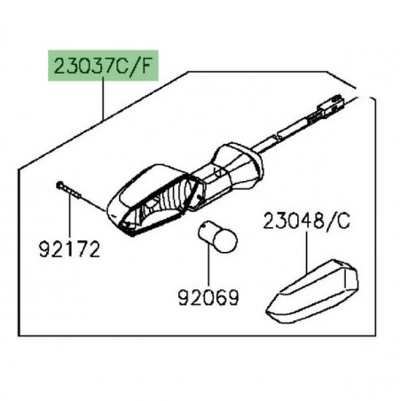 Clignotants arrière gauche Kawasaki Er-6n (2012-2016) | Réf. 230370300