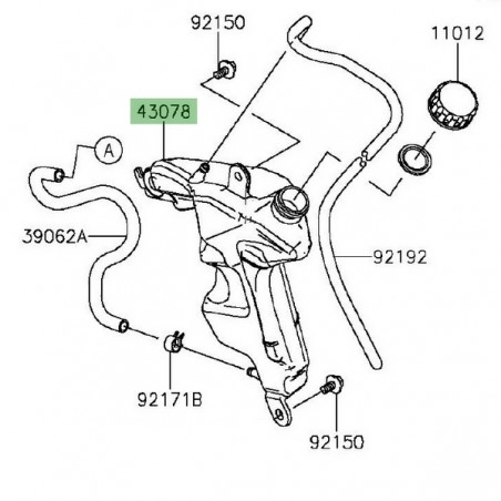 Vase d'expansion Kawasaki Er-6n (2012-2016) | Réf. 430780552