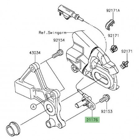 Câble ABS roue arrière Kawasaki Er-6n ABS (2012-2016) | Réf. 211760703
