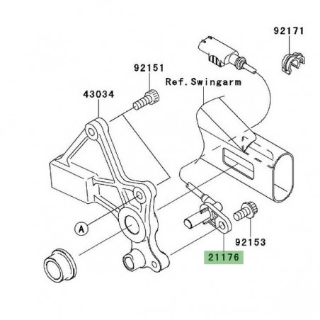 Câble ABS roue arrière Kawasaki Er-6n ABS (2006-2008) | Réf. 211760041
