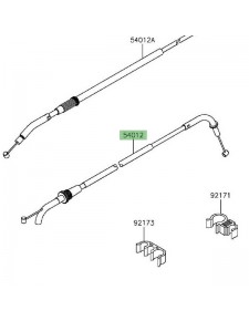 Câble d'ouverture des gaz Kawasaki Z800/Z800e (2013-2016) | Réf. 540120582