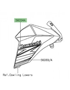 Autocollant "Kawasaki" écopes latérales Kawasaki Z800 (2013-2015)