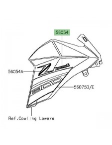 Autocollant "Kawasaki" écopes latérales Kawasaki Z800 (2016)