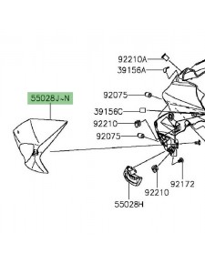 Carénage tête de fourche gauche Kawasaki Z800 (2013-2016) | Moto Shop 35