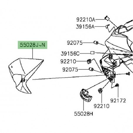 Carénage tête de fourche gauche Kawasaki Z800 (2013-2016) | Moto Shop 35