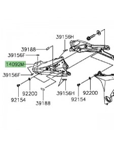 Cache support moteur gauche Kawasaki Z800/Z800e (2013-2016) | Réf. 14092109318T