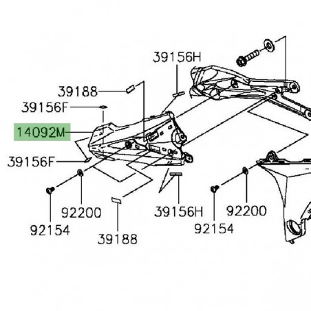 Cache support moteur gauche Kawasaki Z800/Z800e (2013-2016) | Réf. 14092109318T