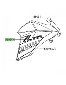 Autocollant "Z" écopes latérales Kawasaki Z800 (2016) | Réf. 560541914