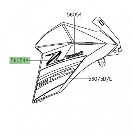 Autocollant "Z" écopes latérales Kawasaki Z800 (2016) | Réf. 560541914